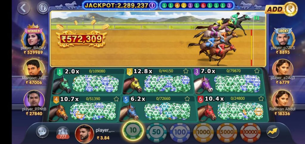 Horse Racing Game In Teen patti live