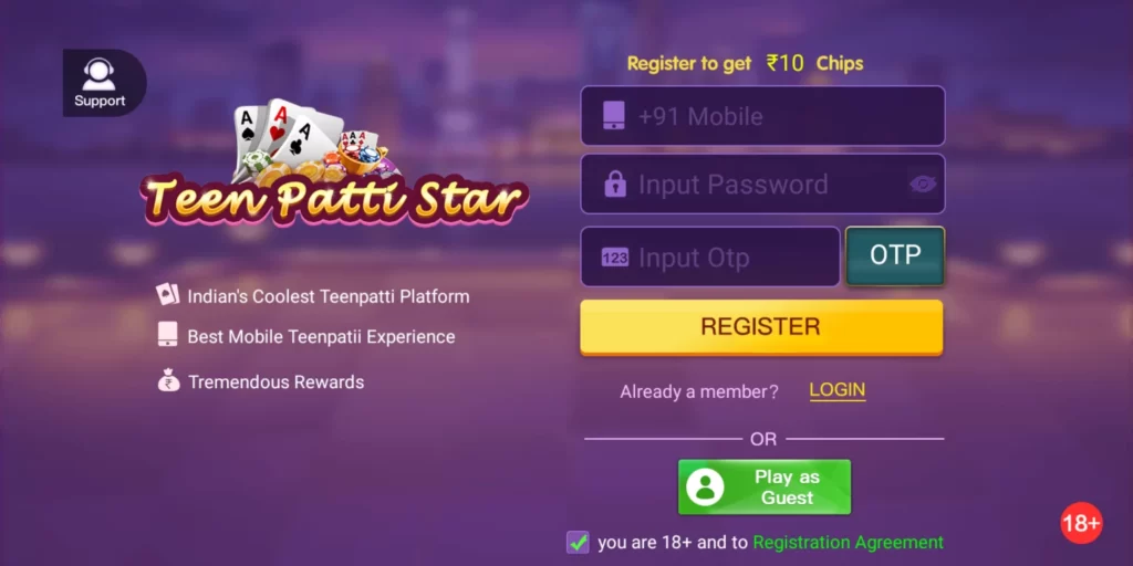 How To Register In Teen patti star 