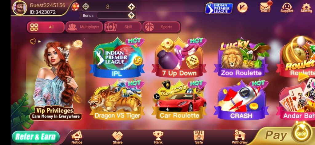 Available Game In Rummy Ola App